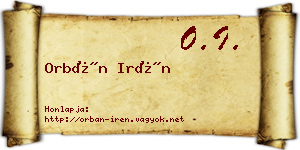 Orbán Irén névjegykártya