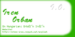 iren orban business card